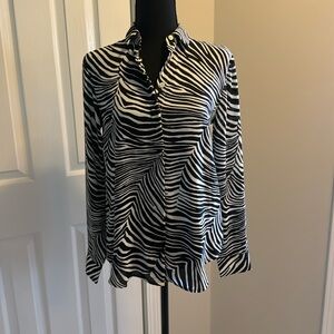 Ann Taylor Factory Zebra Print Blouse, XS